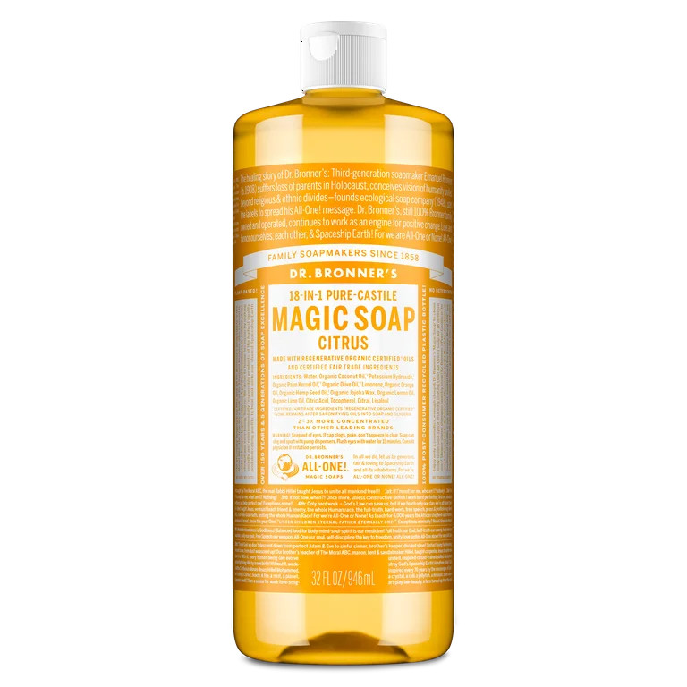 Dr. Bronner's Magic Soap - Citrus - Pure-Castile Liquid Soap - 32 oz – for face, body wash, han... | Walmart (US)