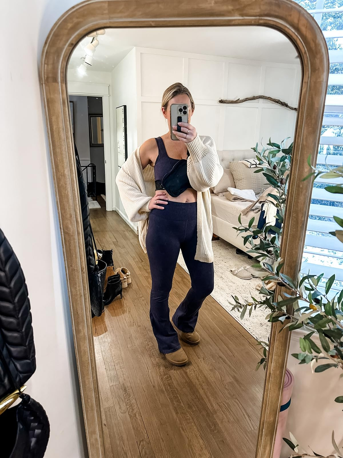 ODODOS Seamless Flare Leggings for Women Ribbed High Waist Gym Workout Casual Bootcut Yoga Pants | Amazon (US)