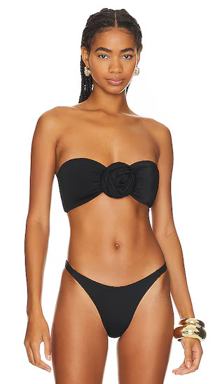 Oriana Bandeau Bikini Top in Black | Revolve Clothing (Global)
