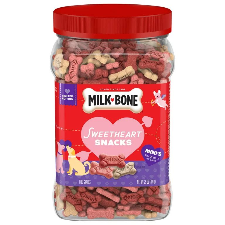 Milk-Bone Sweetheart Snacks Mini’s Dog Treats, 25 oz. Canister | Walmart (US)