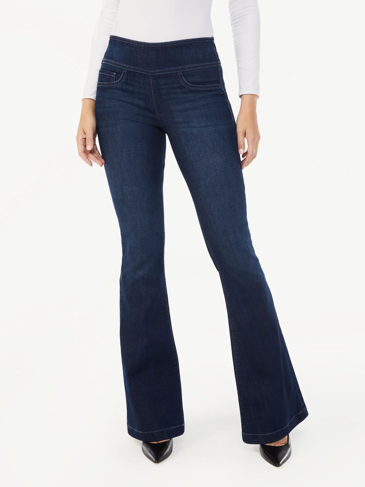 Sofia Jeans by Sofia Vergara Women's Melisa Super High Rise Pull On Flare Jeans - Walmart.com | Walmart (US)