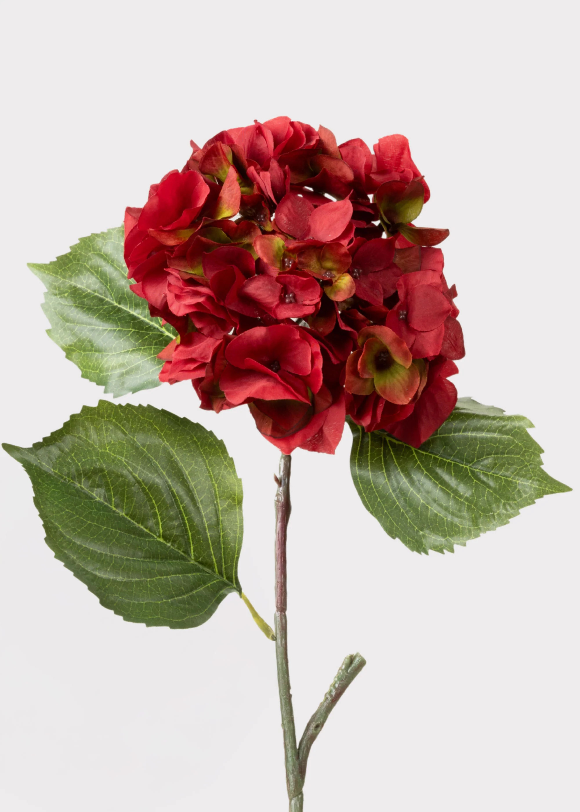 Artificial Blooming Hydrangea Flower in Red - 23 | Afloral