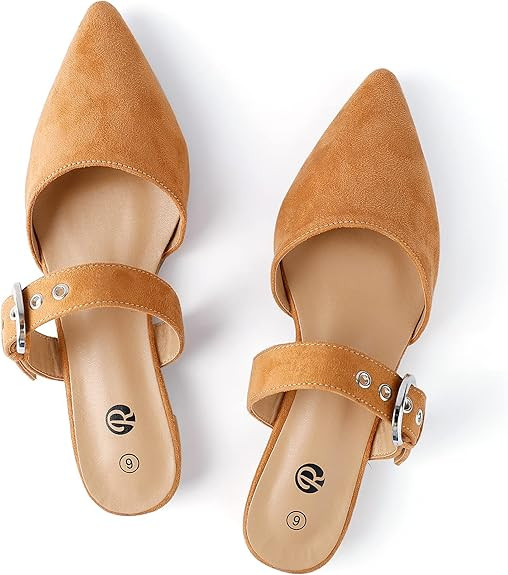 Rekayla Mules for Women Adjustable Strap Pointed Toe Backless Loafer Shoes… | Amazon (US)