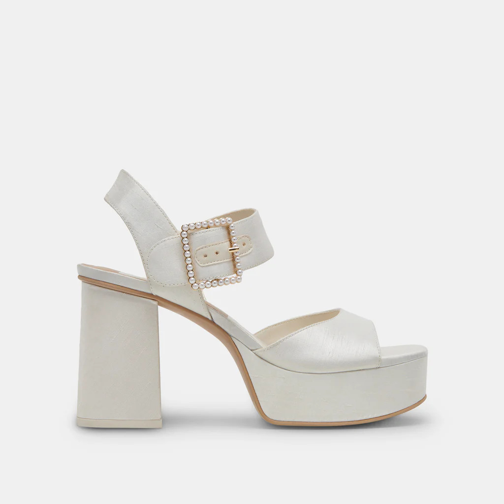 BOBBY PEARL HEELS WHITE PEARLS | DolceVita.com