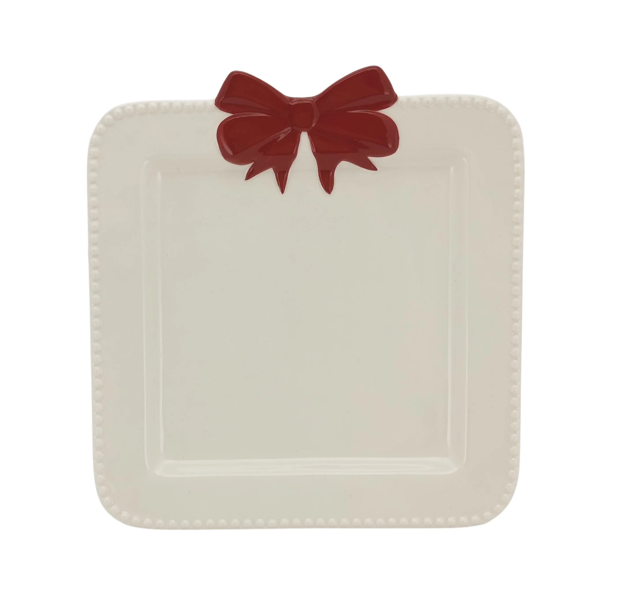 Holiday Time Ceramic 4 Pack Bow Appetizer Plates | Walmart (US)