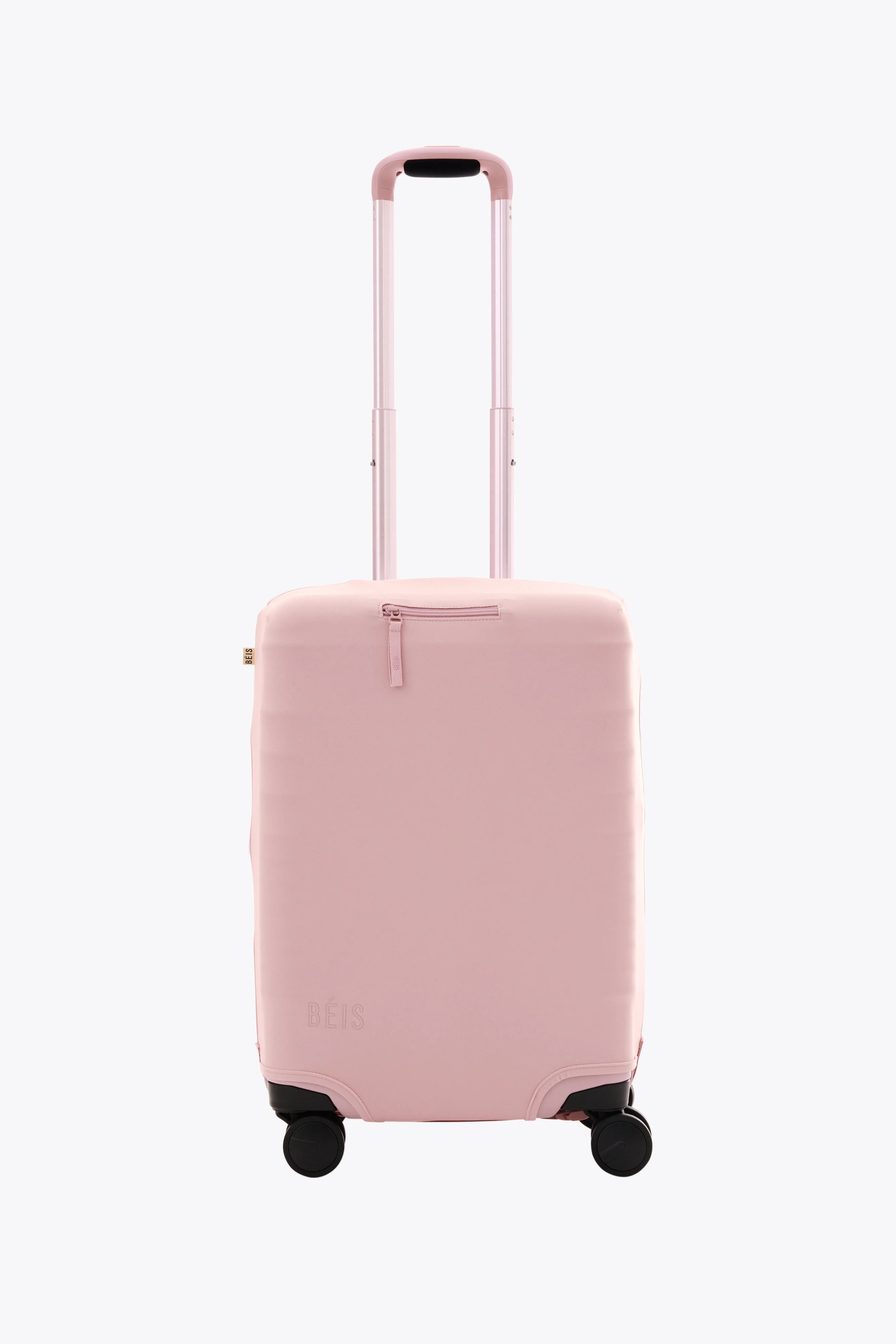 BÉIS 'The Carry-On Luggage Cover' in Atlas Pink - Pink Carry-On Luggage Cover Protector | BÉIS Travel