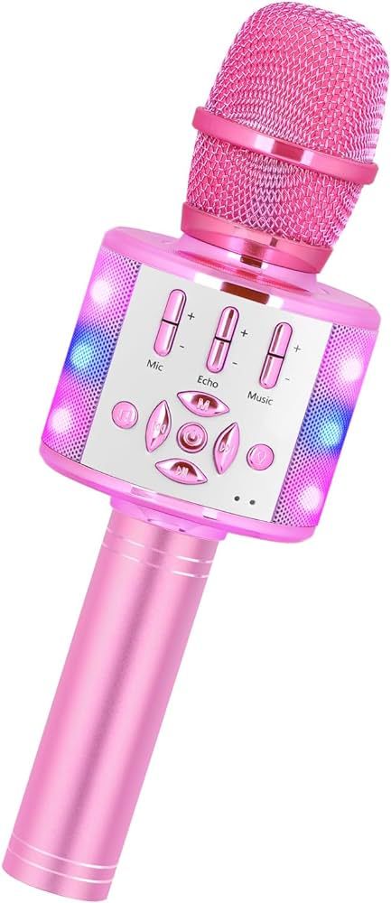 Amazmic Toys for Girls, Kids Karaoke Microphone Toddler Microphone for Kids with Lights, Birthday... | Amazon (US)