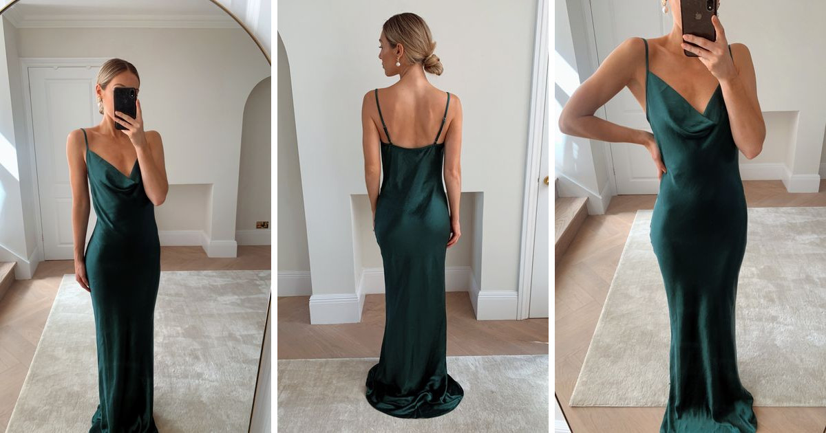 Matte Emerald Green Maxi Bridesmaid Dress | SilkFred | SilkFred