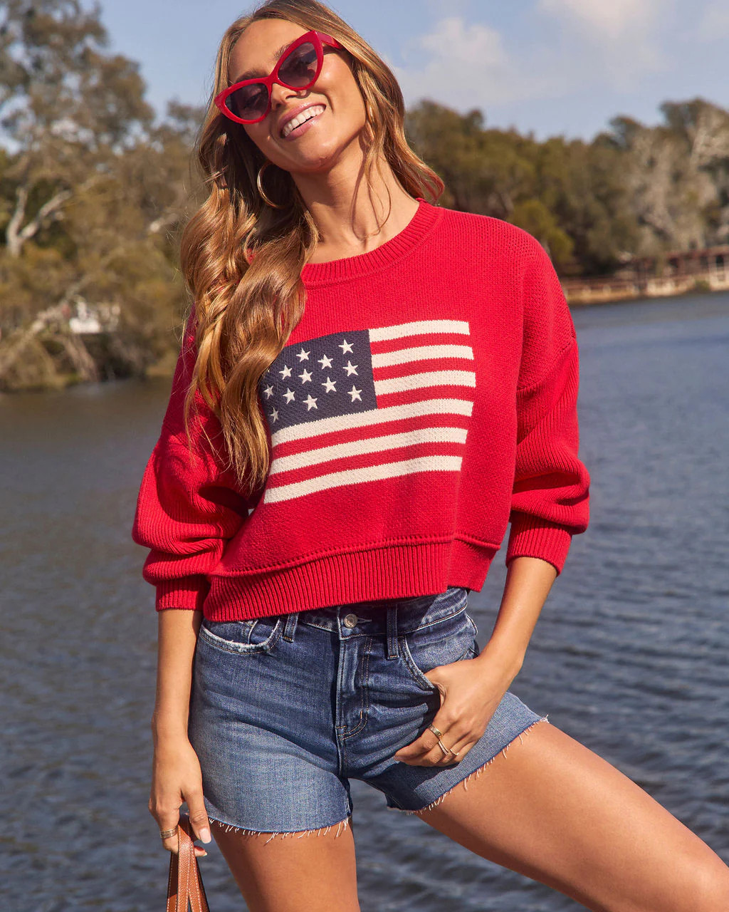 Elouise American Flag Crewneck Sweater | VICI