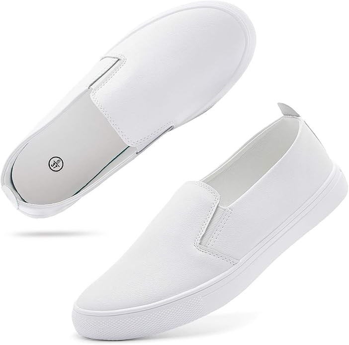 hash bubbie Women's Slip on Shoes Fashion PU Leather Sneaker Low Top Casual Shoes | Amazon (US)