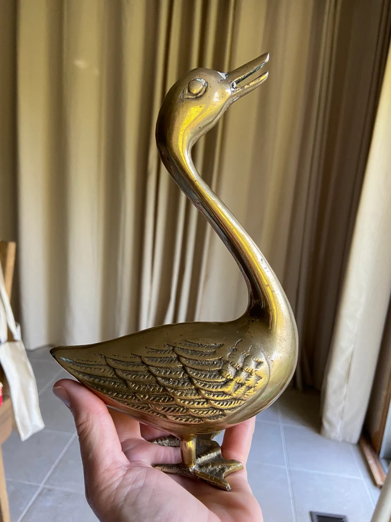 Vintage solid brass goose | Etsy (US)