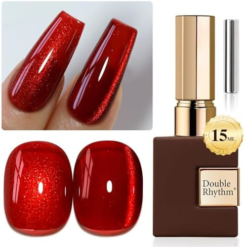 Double Rhythm 0.5 OZ Cat Eye Gel Polish with Magnet 15ML Holographic Glitter Shimmer Translucent ... | Amazon (US)