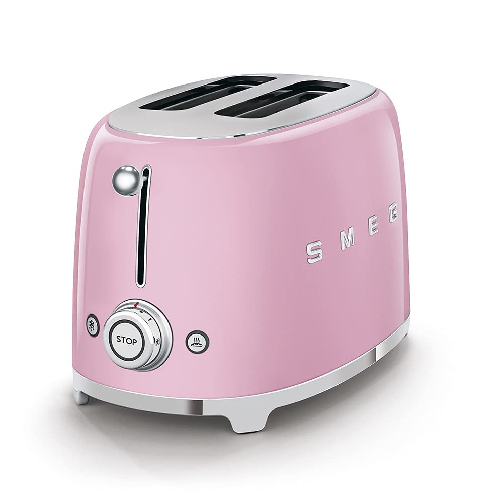 SMEG 2 Slice Toaster with 6 Presets and Defrost Function and Removable Crumb Tray TSF01PKMUS, Pin... | Amazon (US)