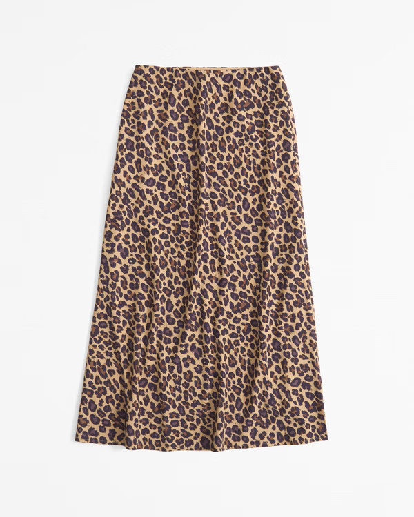 Mid Rise Pattern Maxi Skirt | Abercrombie & Fitch (US)