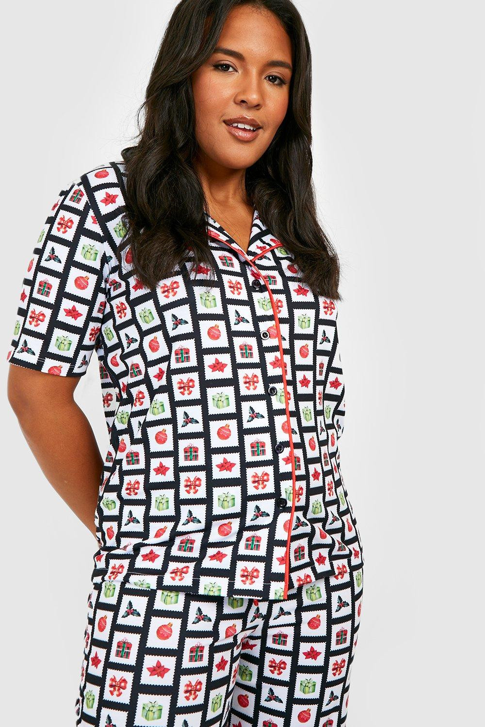 Plus Christmas Novelty Pj Pants Set | Boohoo.com (US & CA)