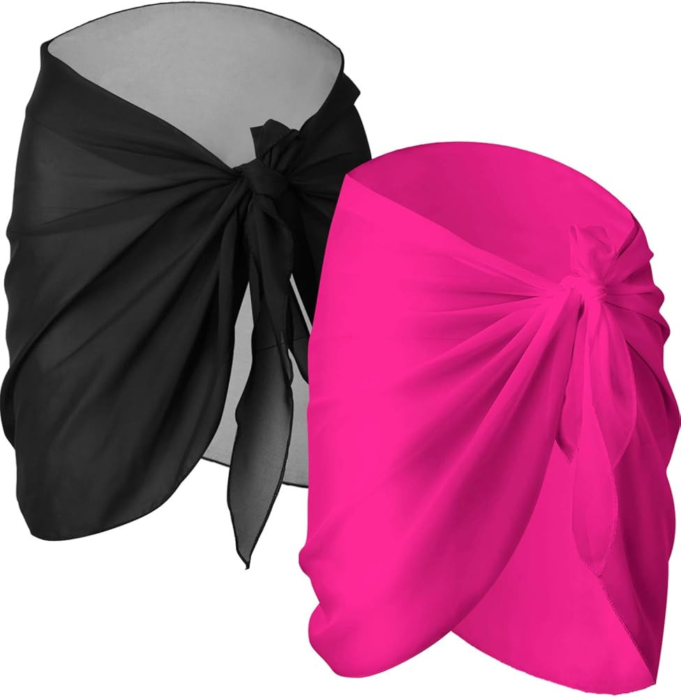 2 Pieces Sarong Coverups for Women Bathing Suit Wrap Swimsuit Skirt Beach Bikini Cover up Swimwea... | Amazon (US)