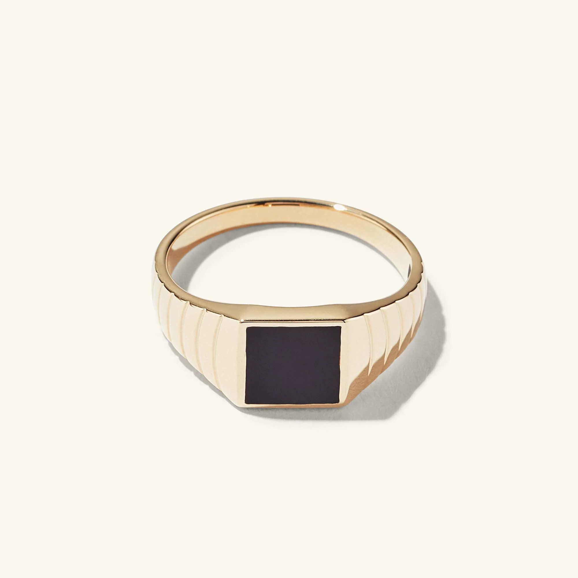 Black Onyx Square Signet Ring | Mejuri Fine Crew