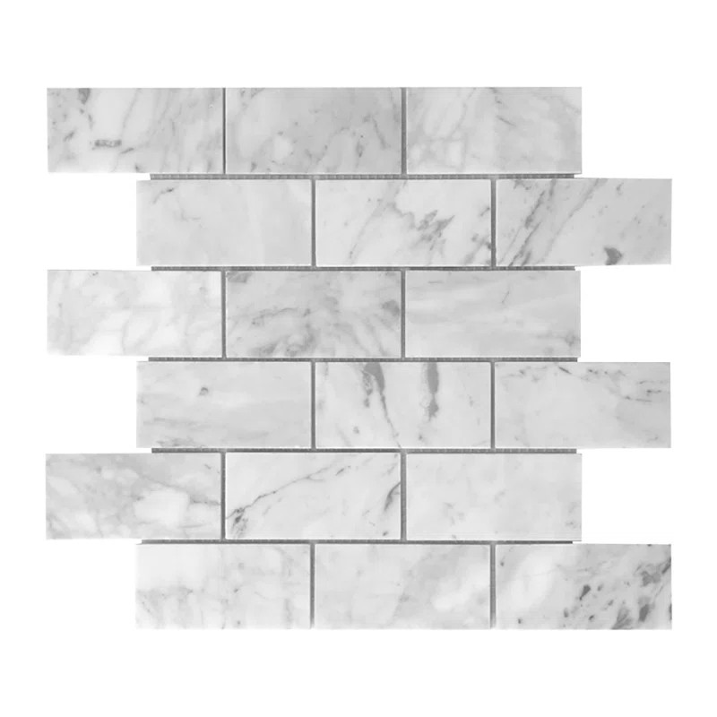 Bianco Carrara 3" x 6" Marble Brick Joint Mosaic Sheet | Wayfair North America