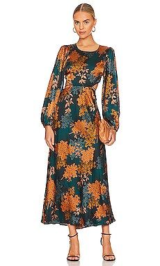 ASTR the Label Quinn Midi Dress in Green & Rust Floral from Revolve.com | Revolve Clothing (Global)