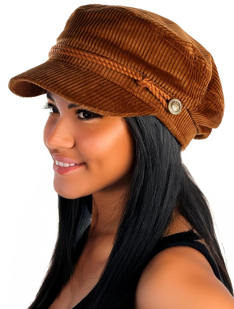 Funky Junque Greek Fisherman Newsboy Flat Cap - Stylish Versatile Hat | Amazon (US)