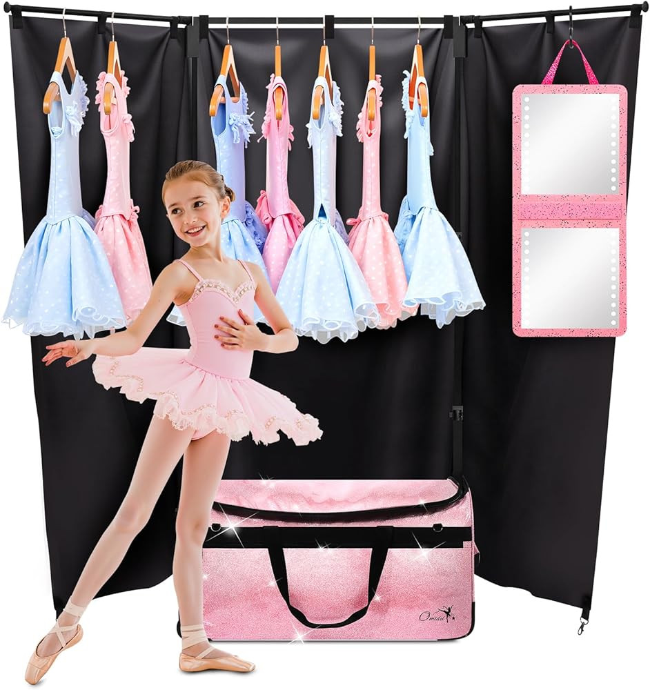 Dance Bag with Garment Rack and Curtain, 23" Rolling Dance Competition Duffle Bag with Garment Ra... | Amazon (US)