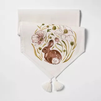 48" x 14" Cotton Bunny Table Topper - Threshold™ | Target
