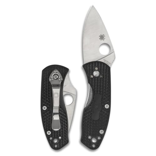 Spyderco Ambitious Lightweight folding knife with round thumb hole and black FRN handle