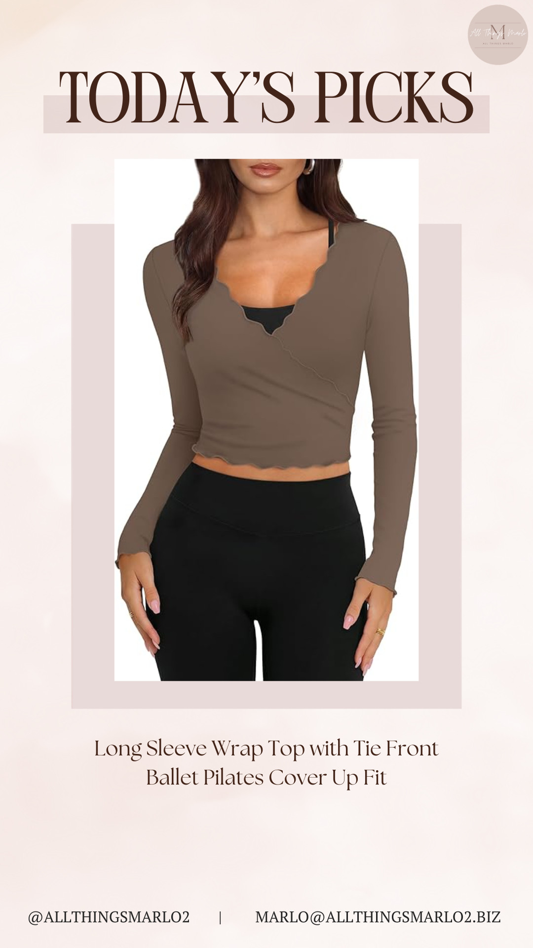 Long Sleeve Wrap Top with Tie Front Ballet Pilates Cover Up Fit 

 #LTKSeasonal #LTKWorkwear #LTKTravel