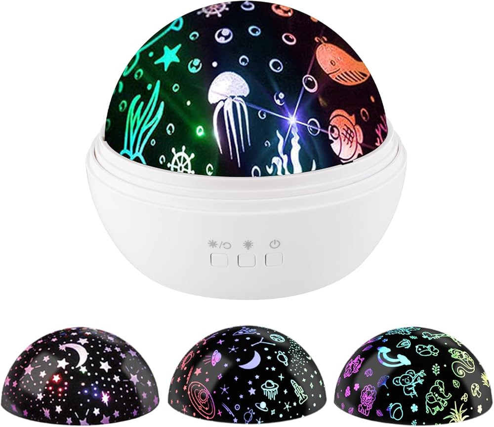 Moredig sensory lights, 4 Projection Themes Baby Lights Projector with 96 Lighting Modes, 360°Ro... | Amazon (UK)