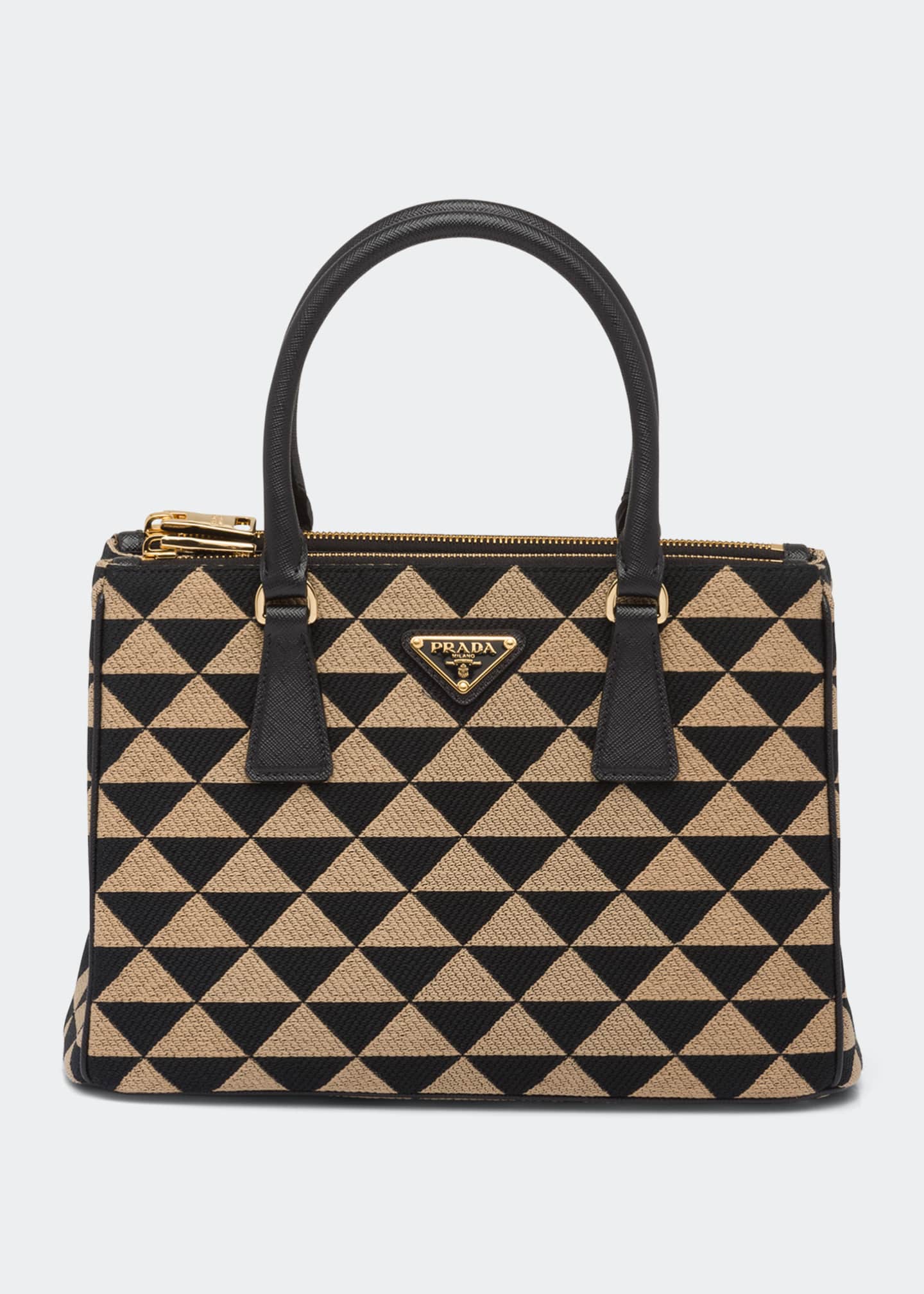 Prada Galleria Medium Triangle Logo Jacquard Tote Bag | Bergdorf Goodman