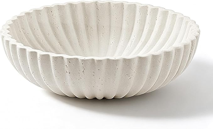 Large Decorative Fruit Bowl,10" Modern Snack Candy Bowl Ivory | Amazon (US)