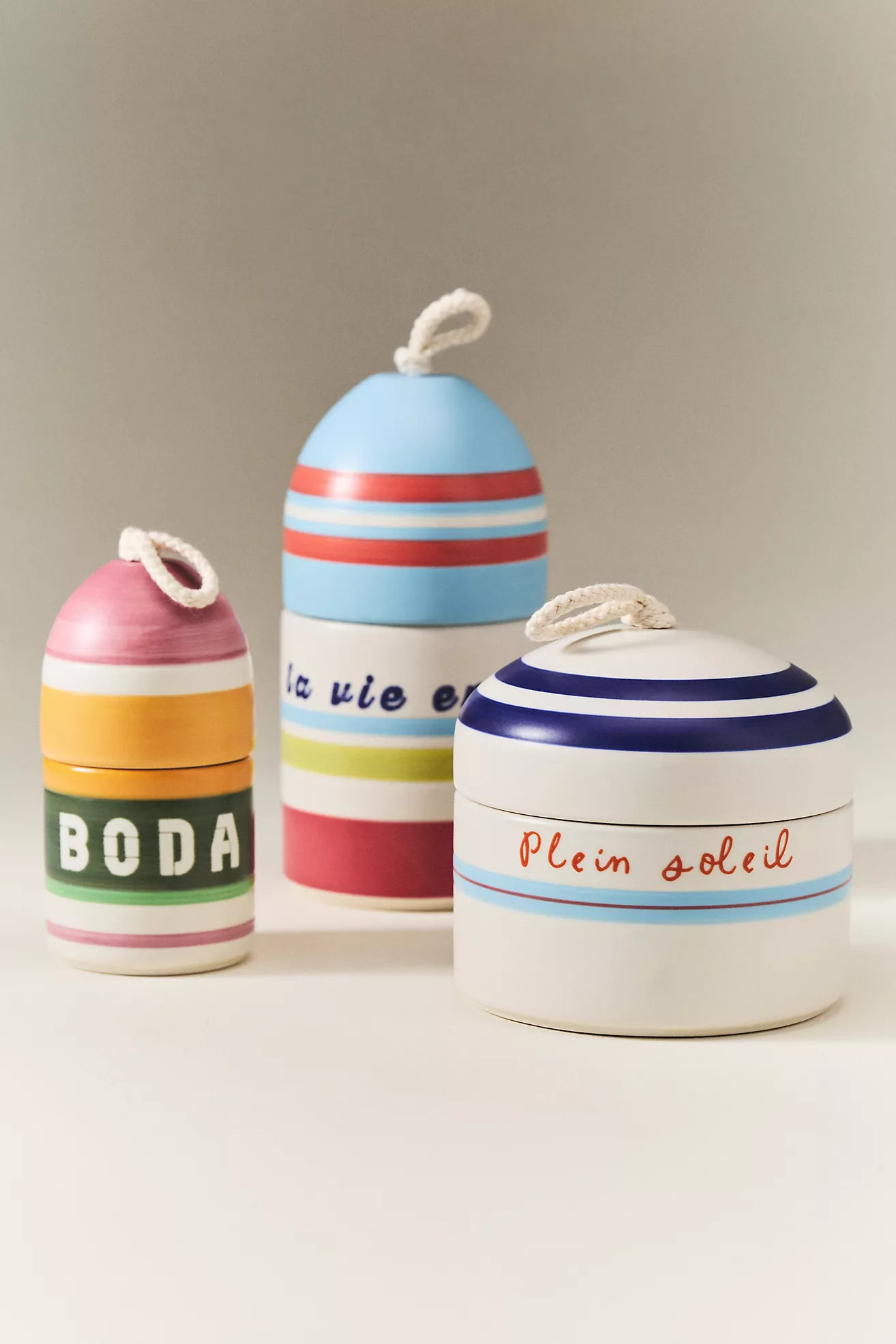 Floral Hibiscus Tide Ceramic Buoy Candle | Anthropologie (US)