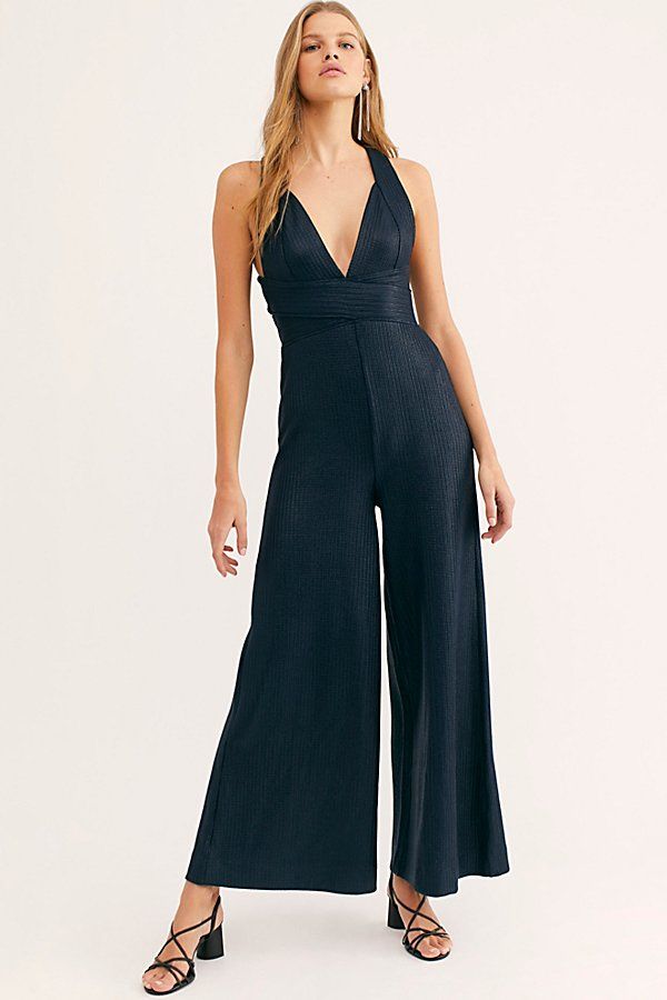 Sienna Jumpsuit by Free People, Grayed Navy, M | Free People (Global - UK&FR Excluded)