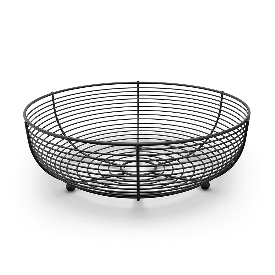 CAXXA Countertop Fruit Bowl, Wire Basket for Fruits, Breads, Vegetables,Snacks, Black | Amazon (US)