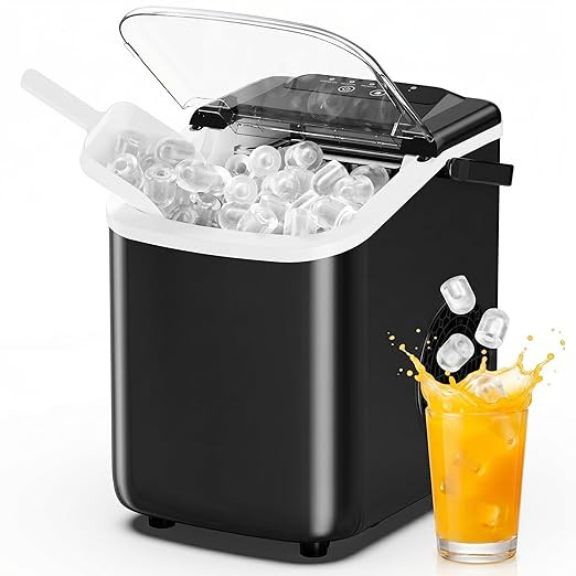 DUMOS Ice Maker Countertop, Ice Machine with Portable Handle, Basket and Scoop, 26lbs Daily, 9 Bu... | Amazon (US)