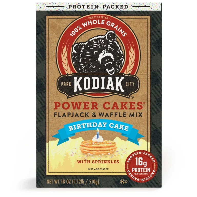 Kodiak Protein-Packed Power Cakes Birthday Cake Flapjack and Waffle Mix, 18 oz | Walmart (US)
