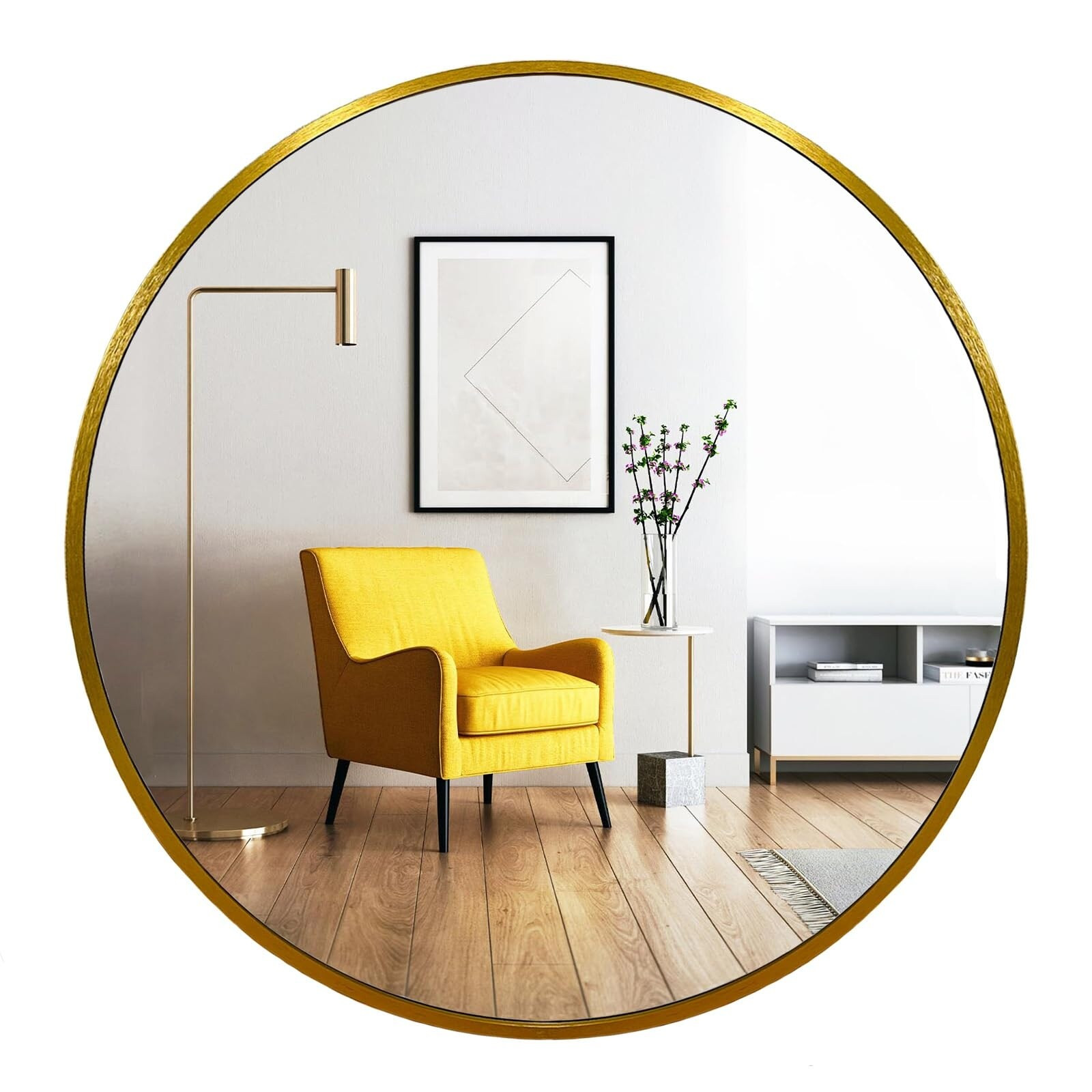 Gold Round Mirror, Gold Round Mirror 24 inch,Gold Round Wall Mirror Metal Frame, Round Bathroom Mirror Gold, Gold Circle Mirrors | Bed Bath & Beyond
