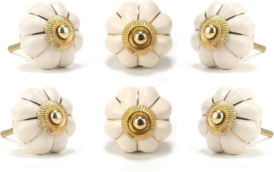 Perilla Home Set of 6 Ceramic Knobs for Cabinet & Drawers Decorative Knobs for Home Kitchen Cabin... | Amazon (US)