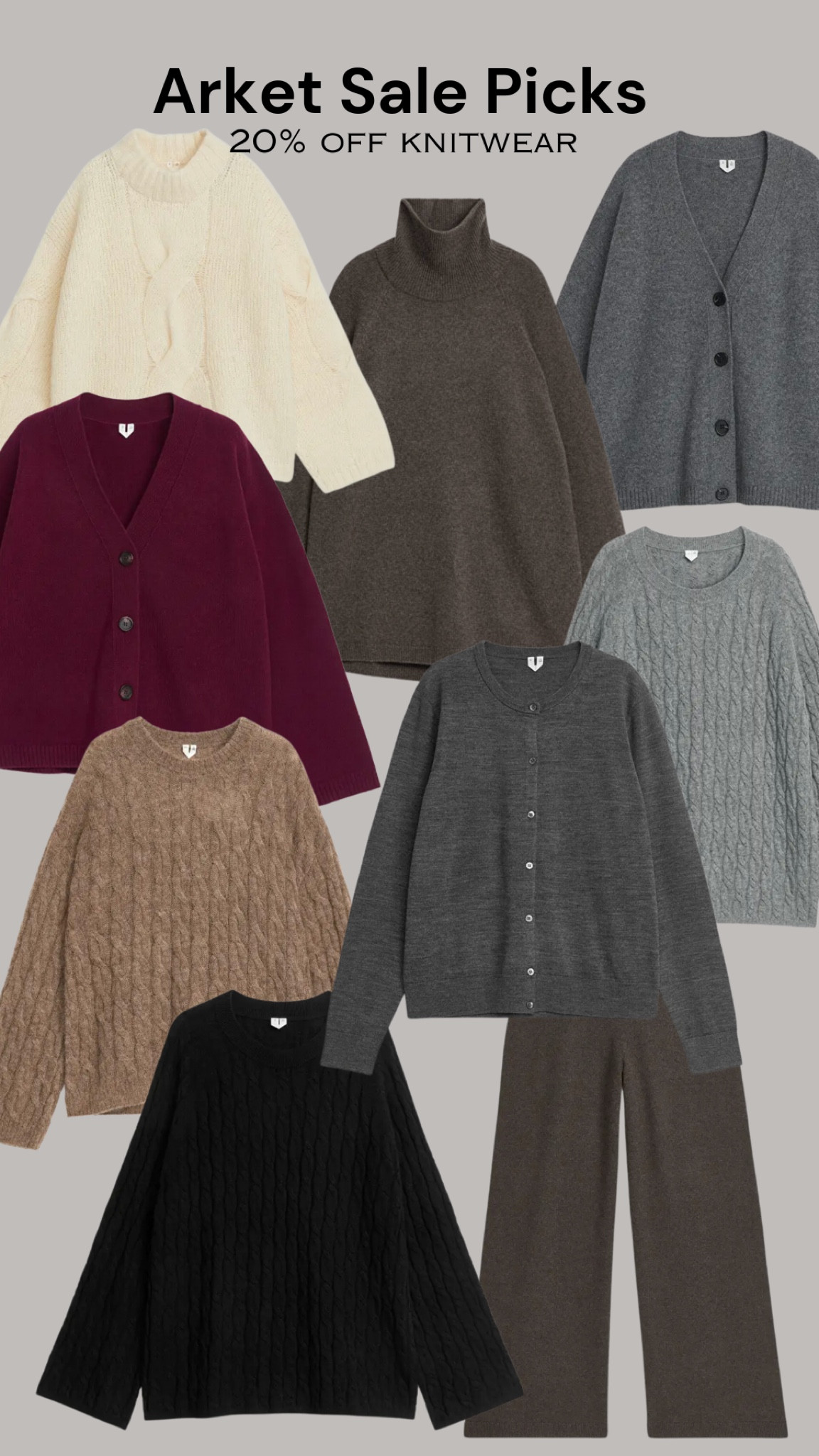 20% off all knitwear on Arket - run don’t walk! 

#LTKHolidaySale #LTKstyletip #LTKsalealert