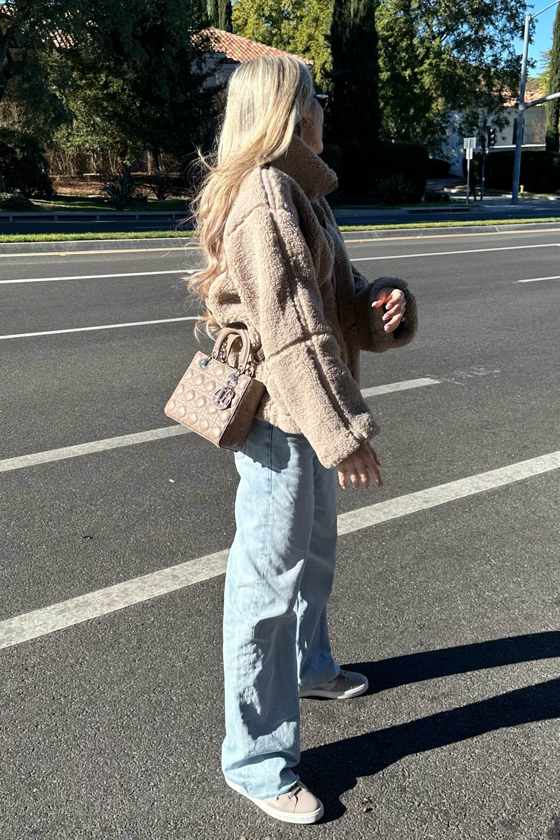 Causal chic for a chilly day in LA! Can’t live without a beige teddy jacket! 🤎🐻#sweaterweather #boucle #teddyjacker #chicstyle 

#LTKstyletip #LTKSeasonal