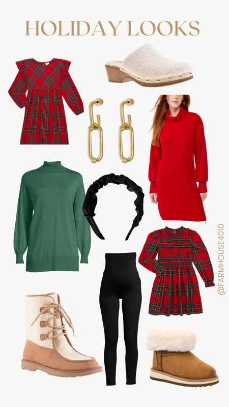 These looks from @walmartfashion 😍 I’m in a medium in everything, besides leggings (small) and MK got the 5T in dresses! The shoes run TTS too! 
#walmartpartner #walmartfashion 


#LTKSeasonal #LTKstyletip #LTKHoliday