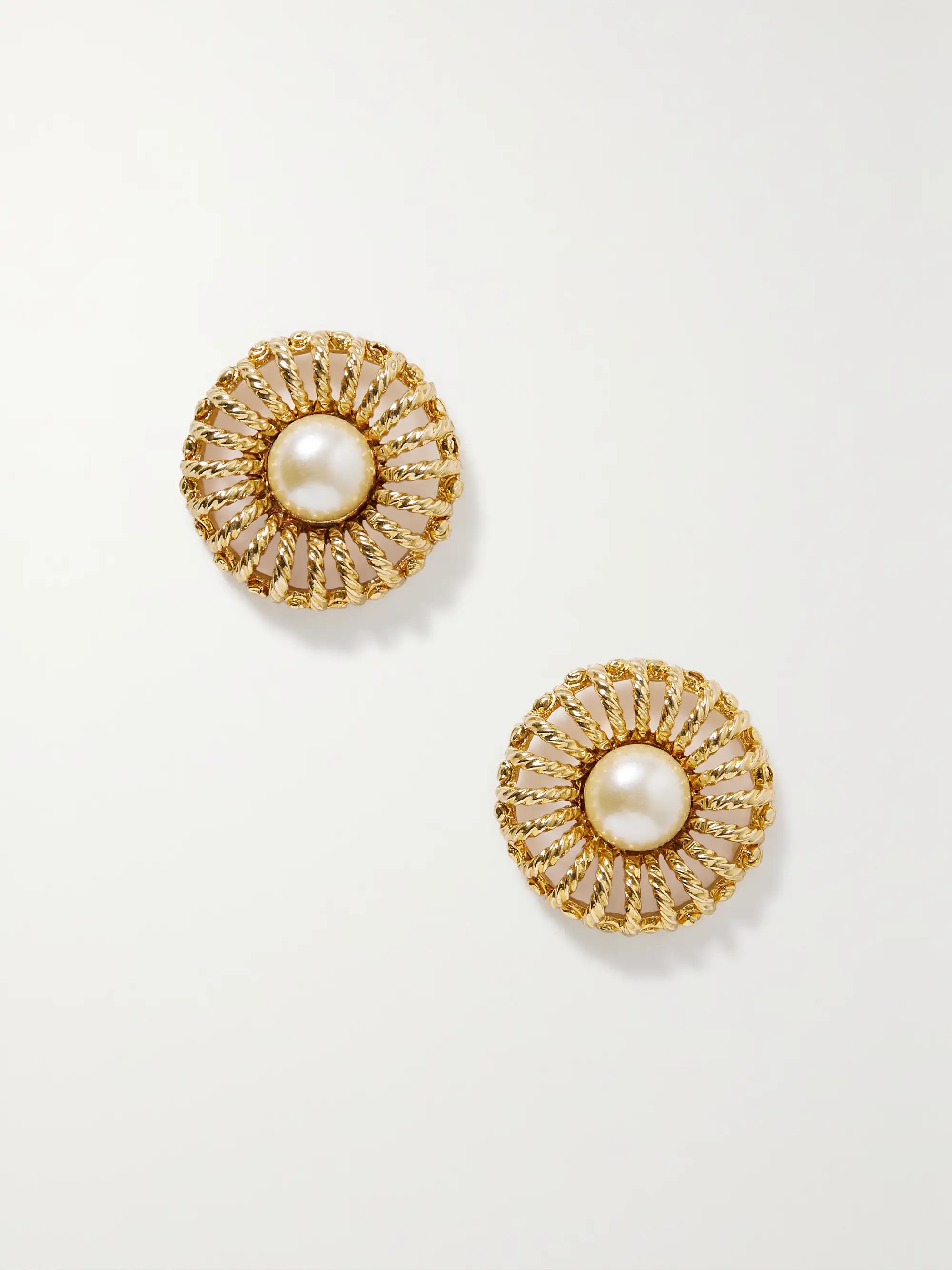 Sutton gold-plated faux pearl earrings | NET-A-PORTER (UK & EU)