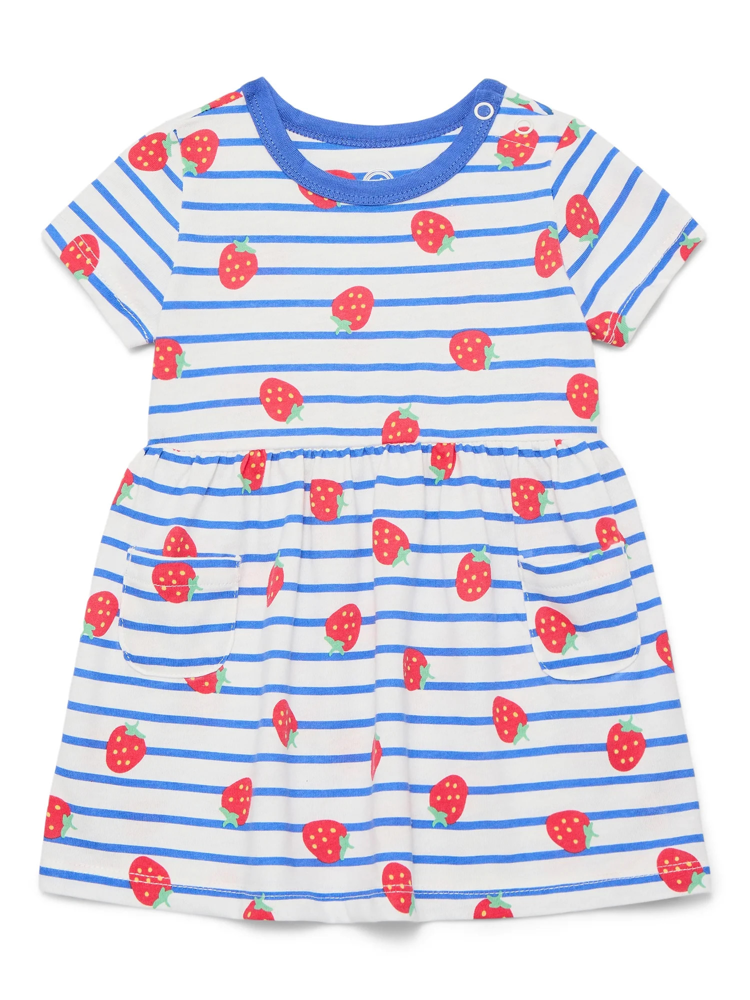 Wonder Nation Baby Girls Dress with Short Sleeves, Sizes 0-24 Months | Walmart (US)
