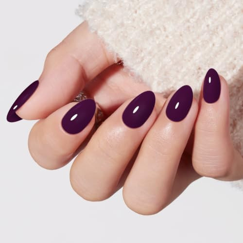 Modelones Purple Press on Nails Short Almond, 32Pcs 16 Sizes Fake Nails | Amazon (US)