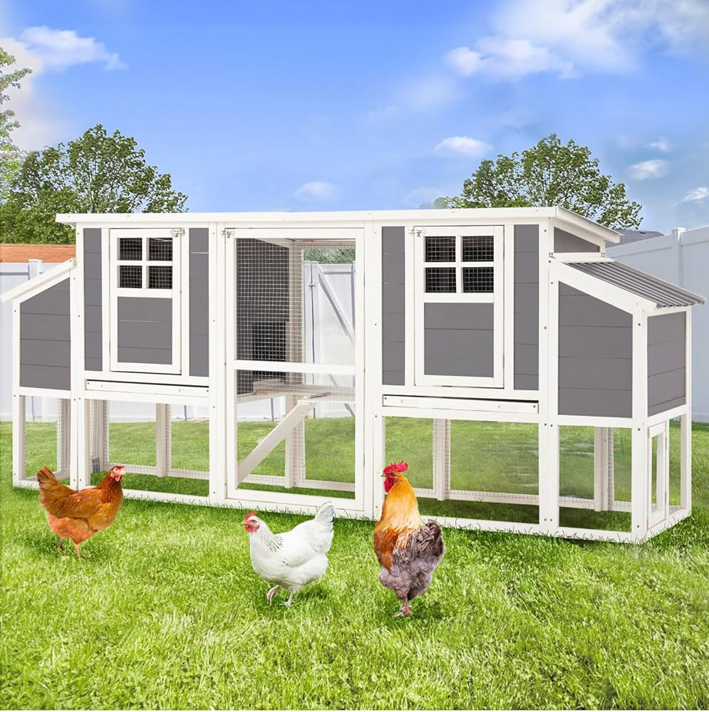 AECOJOY 98'' Extra Large Chicken Coop for 6-8 Chickens with Run, Wood Chicken House with 4 Nestin... | Amazon (US)