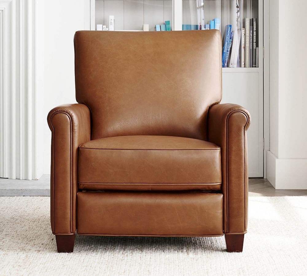 Irving Roll Arm Leather Recliner | Pottery Barn (US)