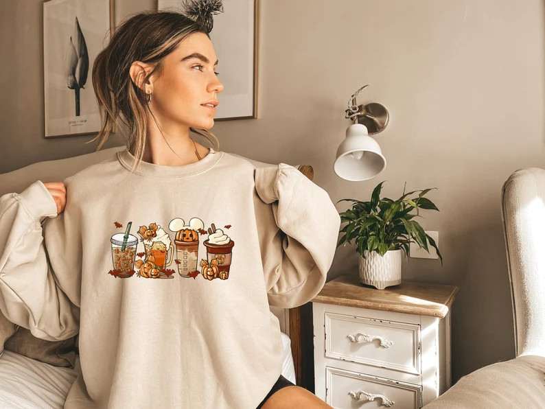 Halloween Mickey Coffee Shirt, Cute Halloween Fall Shirt, Mouse Ears Coffee Lover Shirt, Disney P... | Etsy (US)