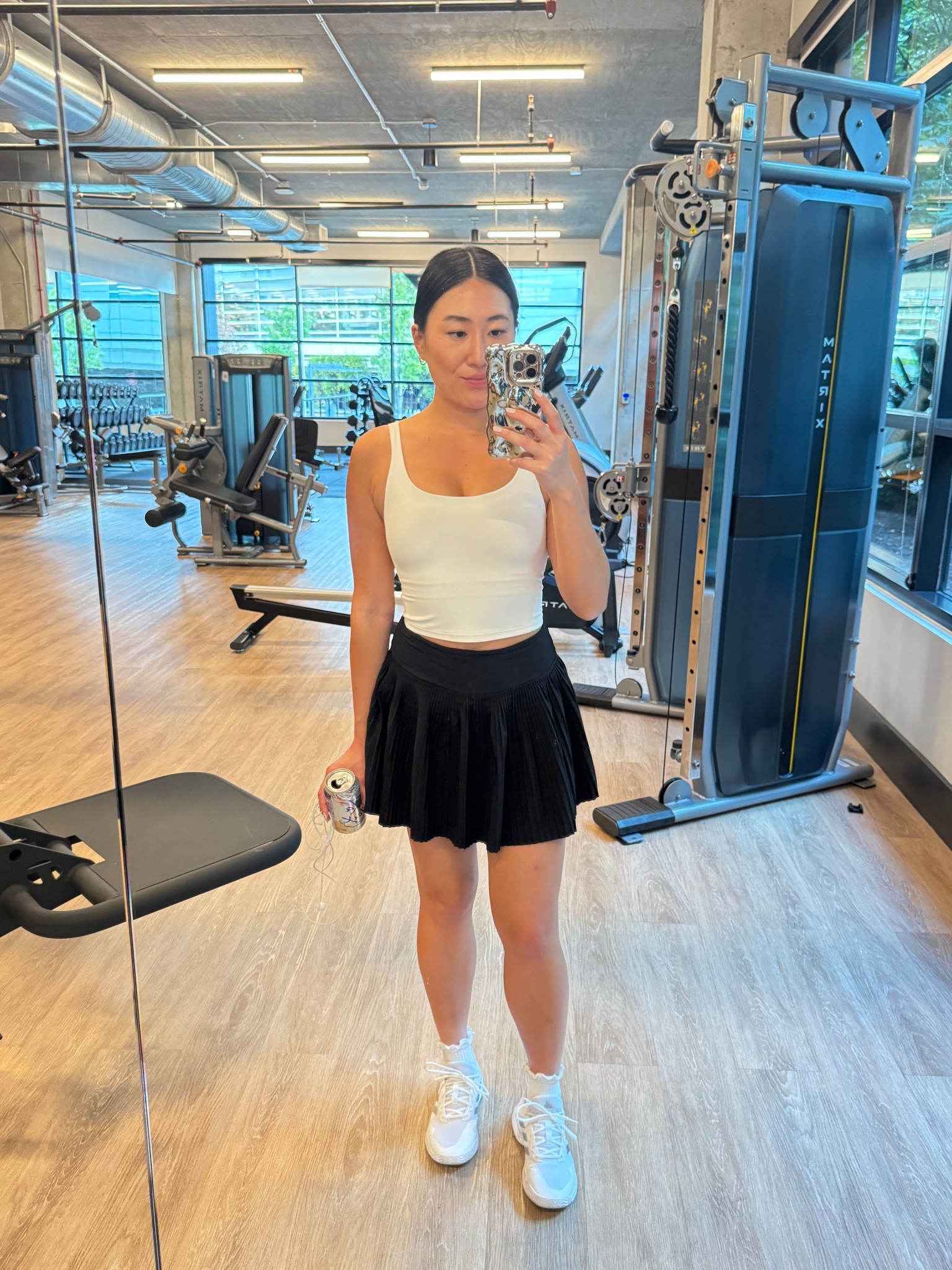 Tennis / gym outfit 🤍🎾

- old navy top: s (tts)
- halara skirt (old, linked similar)
- adidas court shoes: 7.5 (runs big)

#LTKFindsUnder50 #LTKSaleAlert #LTKActive