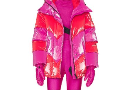 Apres ski 🎿✨🍸🌲 pink and red color block luxe outerwear 
Splurge worthy gift guide 

#LTKGiftGuide #LTKHoliday #LTKSeasonal