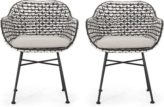 Christopher Knight Home 313699 Dining Chair, Beige + Black + White + Matte Black | Amazon (US)